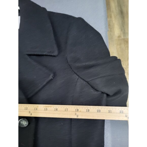 Old Navy Women's LG Black Wool Blend Peacoat Classic Preppy - Picture 4 of 8